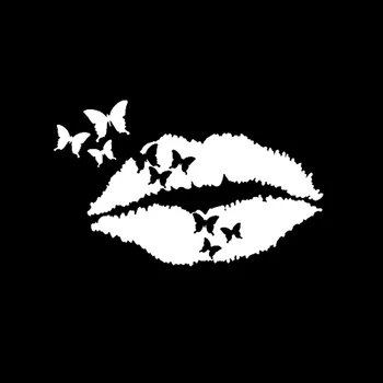 15*9.3 cm Butterfly Kisses decal smooches lūpām lūpu krāsa, uzlīmes tauriņš mīlestības Skaistuma Vilinājumu Iestāde, Auto Uzlīmes Uzlīmes
