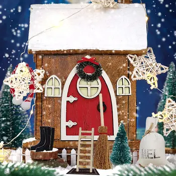 Mini Pagalmā Mākslas Mājām, Skatuves Dekori Mini Mājas Durvīm Māja Durvju Statuja Namiņš Piederumi, Ziemassvētku Dekori Elf Durvju Komplekts