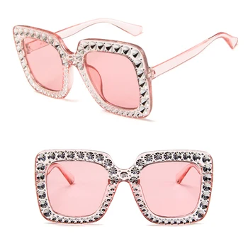 Spīd Dimanta Saulesbrilles Sieviešu Zīmola Dizaina Flash Laukumā Toņos, Sieviešu Spoguļi Saules Brilles Oculos Lunette